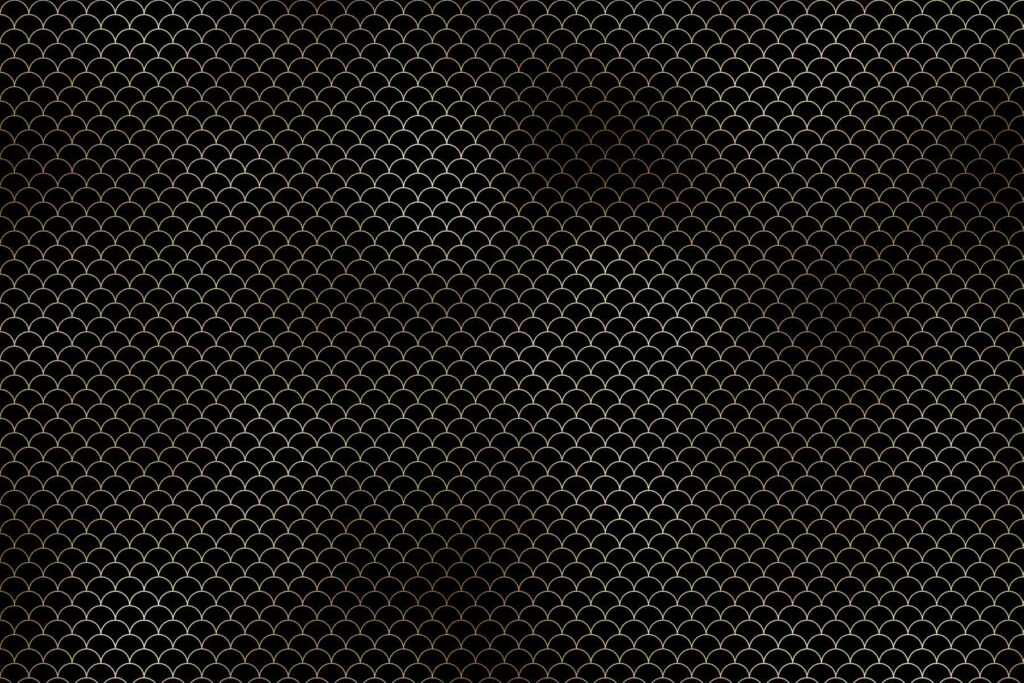 PlateART Duschrückwand Exklusiv Fischschuppen schwarz gold glänzend