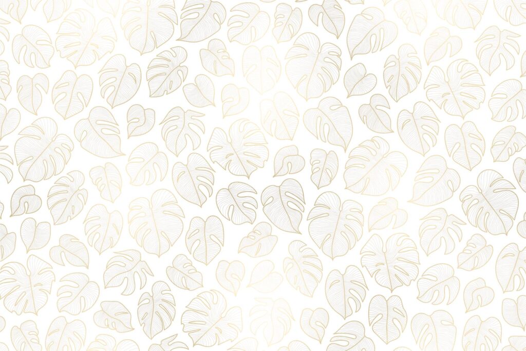 PlateART Duschrückwand Exklusiv Monstera Blätter weiss gold glänzend