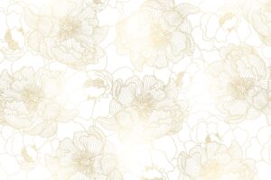 PlateART Duschrückwand Exklusiv Blumen weiss gold floral