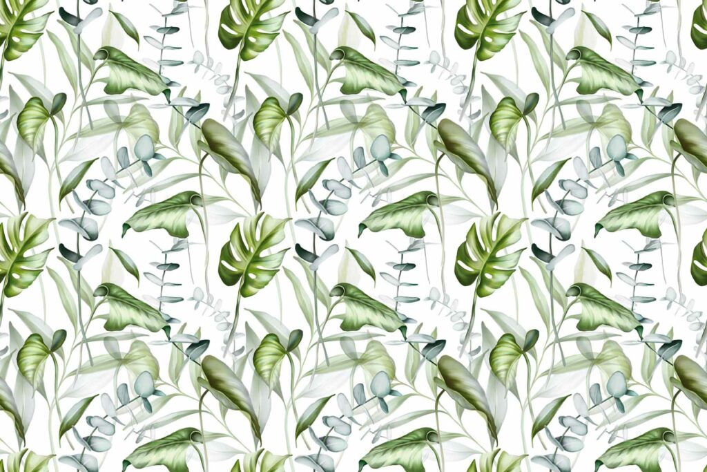 PlateART Duschrückwand Blätter Monstera Eukalyptus