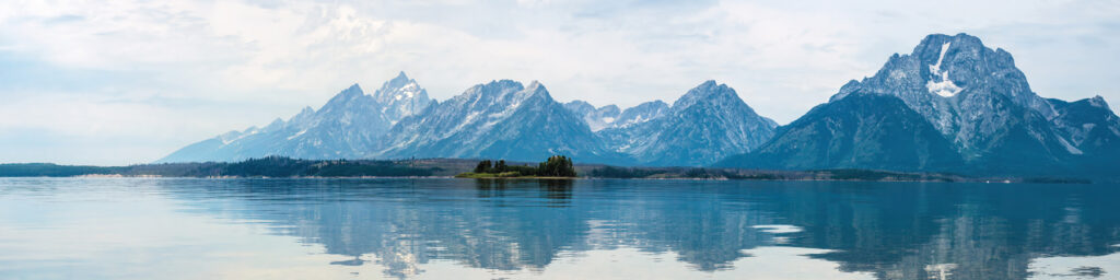 X-Panel Küchenrückwand Bergsee blau hell