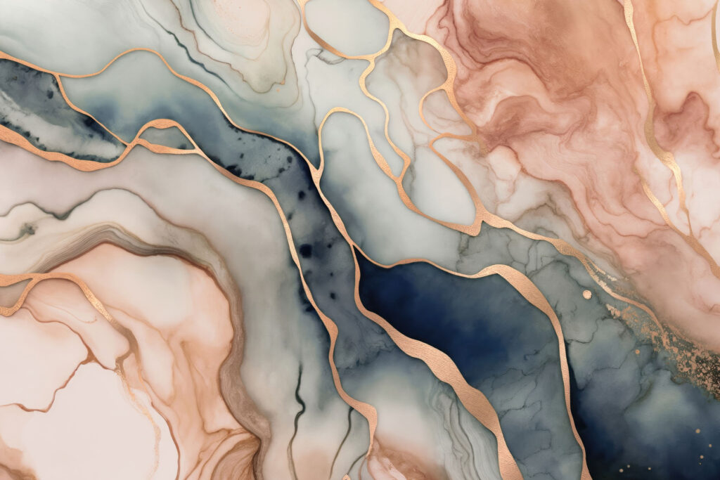 X-Panel Duschrückwand Küchenrückwand Wandverkleidung abstraktes Motiv mit Goldeffekt