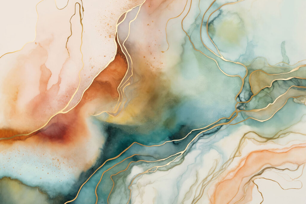 X-Panel Duschrückwand Küchenrückwand Wandverkleidung abstraktes Motiv mit Goldeffekt